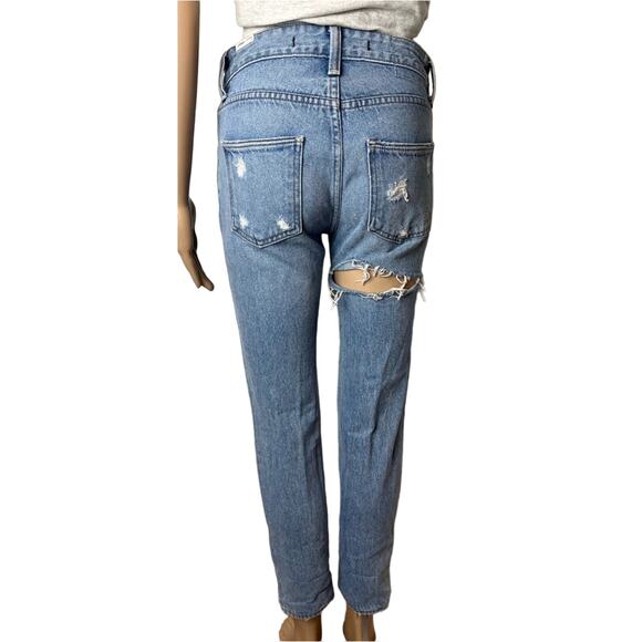 Lovers + Friends Ezra Skinny Distressed Boyfriend Jeans Light Wash - Picture 4 of 11
